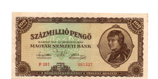 100 000 000 PENGO  VERY FINE  BANKNOTE FROM   HUNGARY  1946   PICK-124