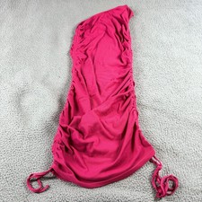 Shein Pink Womens XL Ruched Drawstring Stretch One Shoulder Bodycon Midi Dress