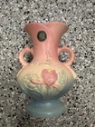 VTG Hull Art Pottery Magnolia Matte Pattern Double-Handled Vase Marked 3-8 1/2