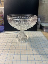 Vintage  Crystal Pedestal Centerpiece Bowl  Pressed Glass Patterns
