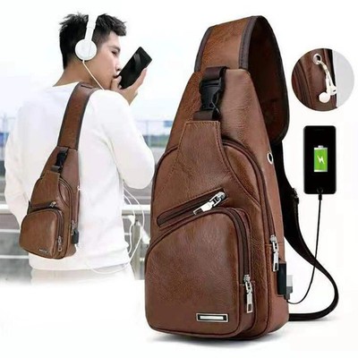 Unisex Sling Bag Cross Body Handbag Chest Bag Shoulder Pack Sport Travel Bag Med