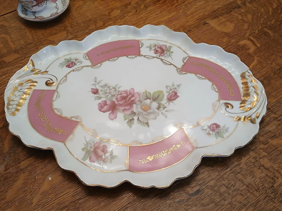 Hermoso Juego de Café Desayuno Rosa y Blanco 12 Piezas Foto 3 de 4