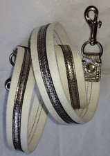 AUTHENTIC COACH CANVAS CROSSBODY STRAP W SILVER HARDWARE OFF WHITE/METALLIC GRAY