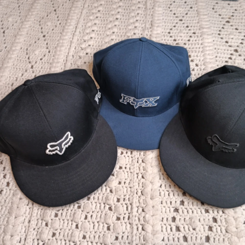 Lote de 3 chapéus Fox Racing ajustados 7 3/4 100% lã todos bordados profissionais Y2K Street - Imagem 2 de 4