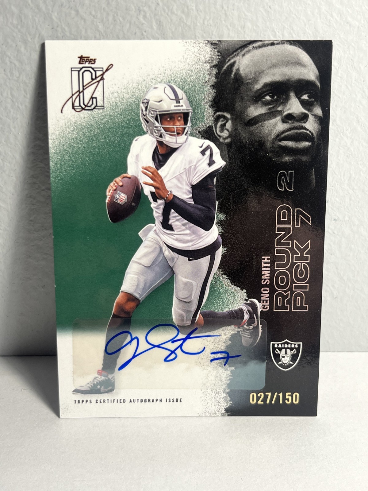 2025 Topps Signature Class Geno Smith Autograph Green /150 #84 Las Vegas Raiders