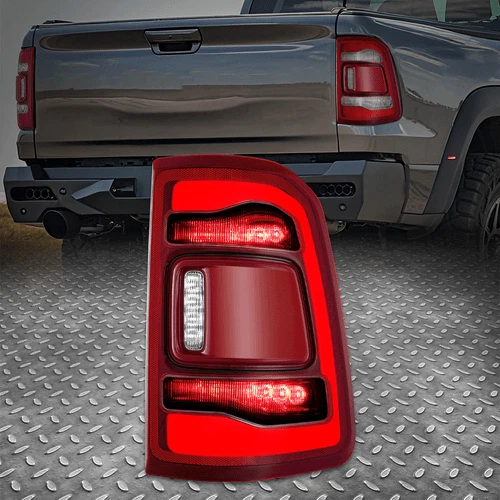 Right Red Lens LED Rear Tail Light Brake Lamp for 19-24 Ram 1500 w/ Blind Spot
