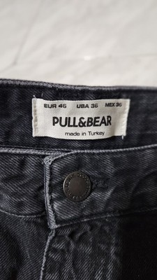 Pull&Bear Jeans schwarz ''Cropped Fit'' mit Kette und Rissen EUR 46