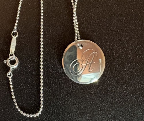 Tiffany Notes letter A sterling silver pendant. With original pouch and box £110 - Picture 1 of 5