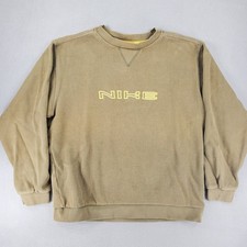 Vintage 90's Nike Sweatshirt Big Logo Crewneck Mens Spell Out Size M Brown Y2K