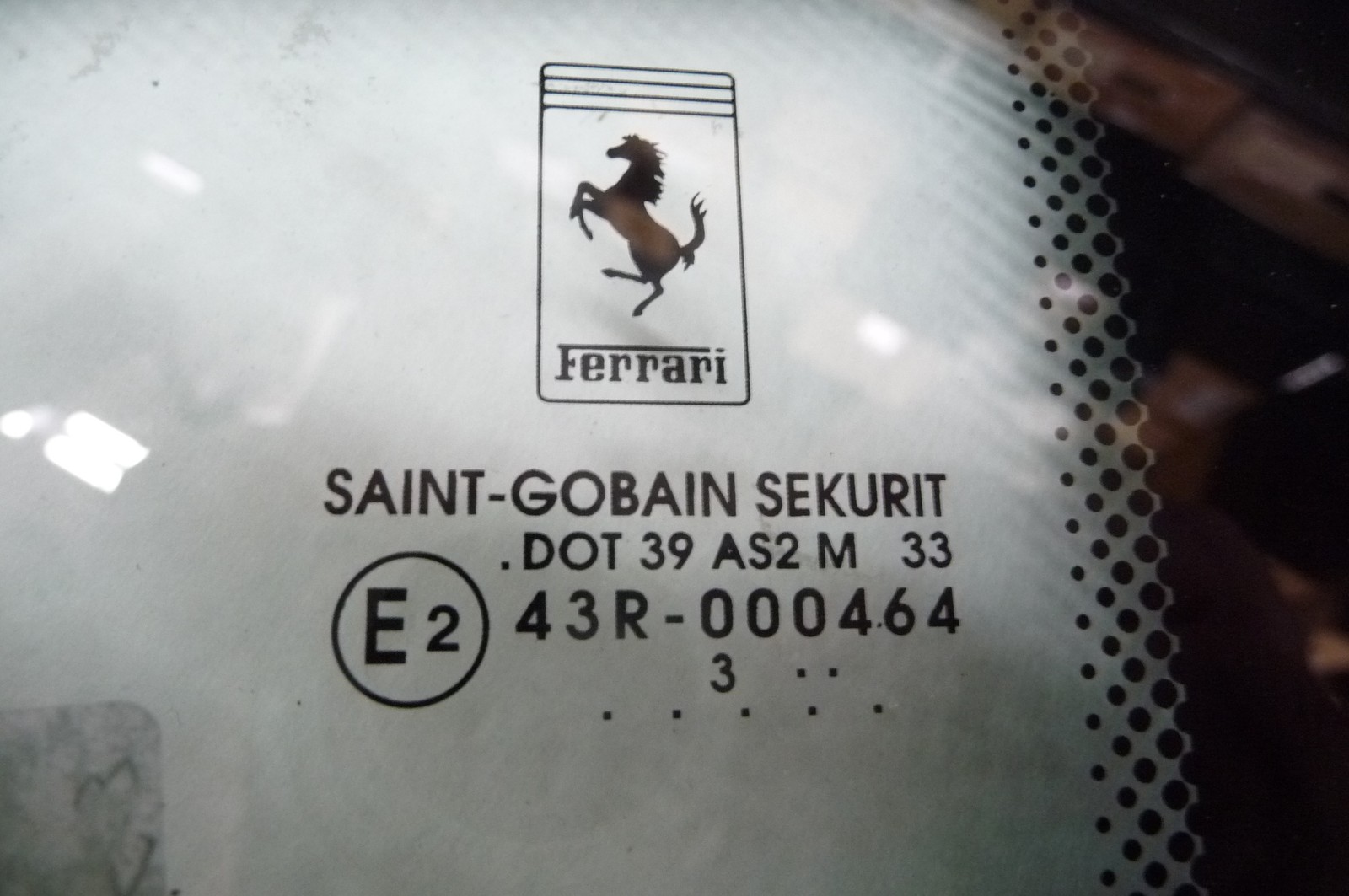 2000-2009 Ferrari 360 Modena F430 Rear Right Passenger Side Glass 64018900 OEM