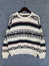 Vintage Eddie Bauer 90  s Chunky Knit Sweater Textured Ski Resort Size Large