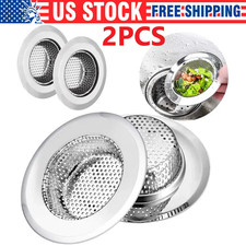 2PCS 4.5" Kitchen Bathroom Sink Strainer Stainless Steel Filter Drain Strainer
