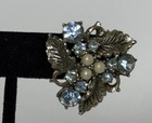 Vintage Earrings Clip On Beautiful Wedding Crystal Pearl Silver Estate MCM