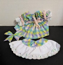 Muffy Vanderbear Blue Green Plaid Dress Bloomers Bow Clothes