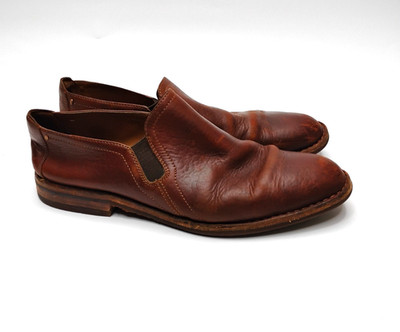 HS Trask Blaine Brown Leather Loafer Casual Shoes Size 12 Vibram Soles 30 1075