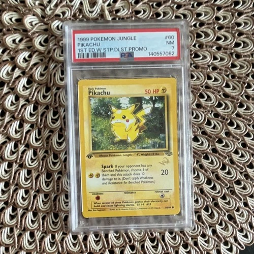 Pokémon TCG Pikachu Jungle 60/64 1st Edition W Stamped Promo PSA 7 1999