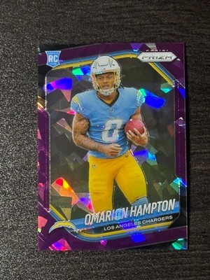 Omarion Hampton RC 2025 Prizm /225 Purple Ice Rookie #355