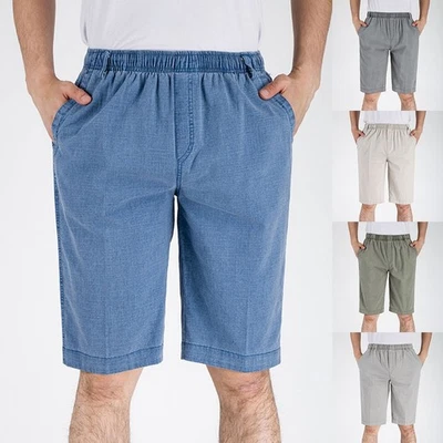 Short décontracté en pour for lin pour homme - Pantalon court d'été léger doux - Photo 1/4