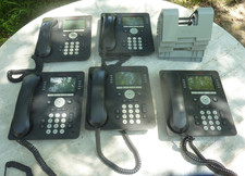 Lot of 5 Avaya 9608G IP Office Phones w/ Handsets Stands