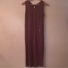 Vintage Thao’s Tailor Burgundy Button-Back Midi Dress Size XS EUC