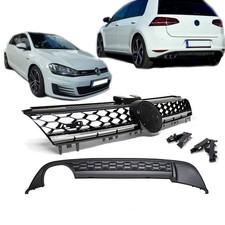 Kühlergrill Grill Chrom Schwarz + Heckdiffusor passt für Golf 7 GTD Umbau