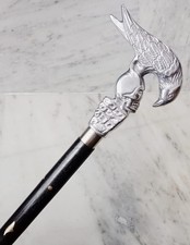 37'' Brass Designer Victorian bird Handle Wooden Vintage Walking Cane Antique