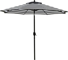 Sunnyglade 9' Patio Umbrella Outdoor Table Umbrella with 8 Sturdy Ribs Black