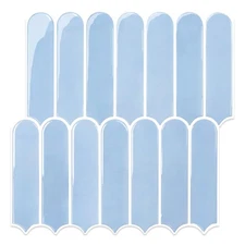 Thicker Blue Peel and Stick Backsplash - 10 pcs of 12" x 12" - 3D Adhesive Pe...