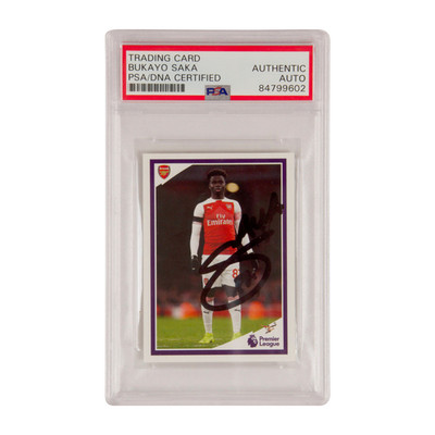 Bukayo Saka Signed 2019 Panini Tabloid Rookie Sticker #64 – PSA