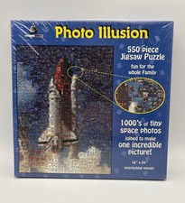 NEW Photo Illusion Space Shuttle Tiny Space Photos 550 pc Jigsaw Puzzle 18"x24"