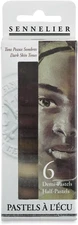 Extra-Soft Half Pastel 6 Stick Set, 6 Count (Pack of 1), Portrait Dark Tones