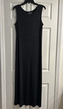 Carole Little Maxi Dress Charcoal Gray Slinky ~Sleeveless~Travelers Knit~Size 6
