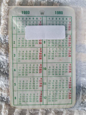 Rolex Calendar yellow earth picture vintage 1980/1980 good condition
