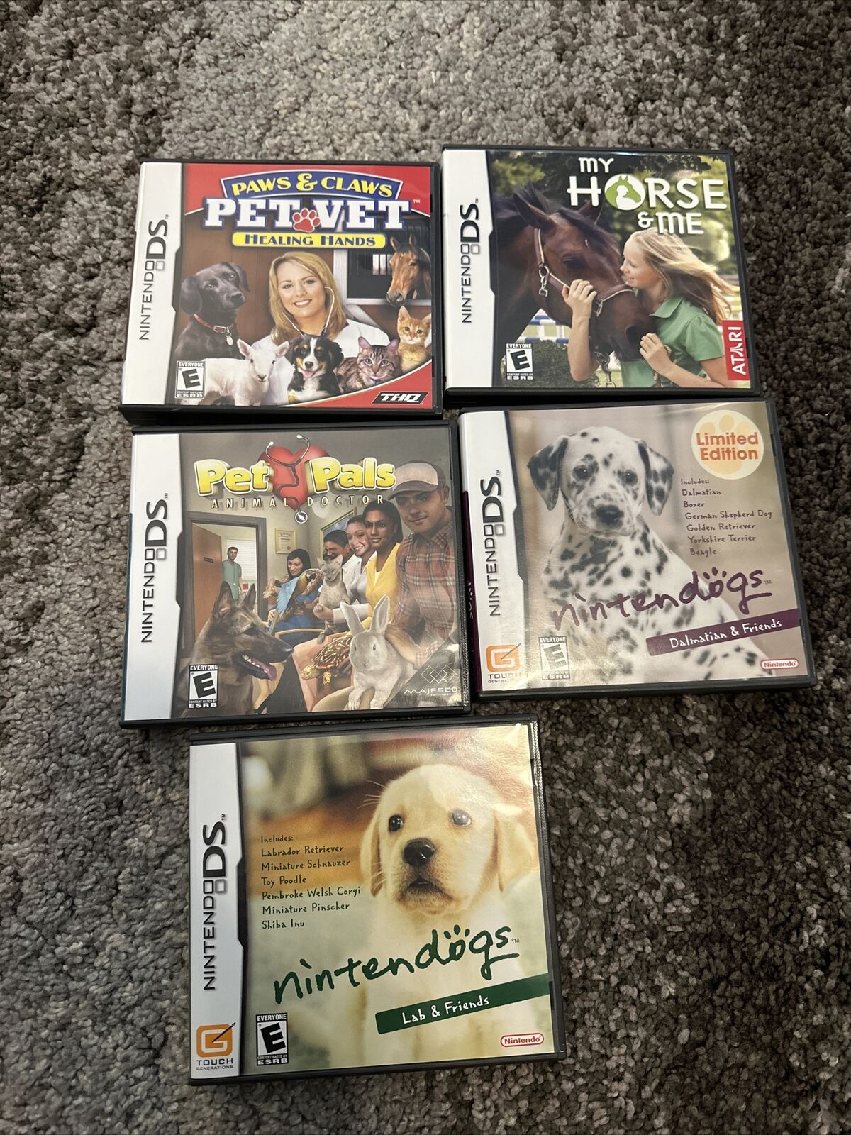 Nintendo Ds Pet Game Lot, Pet Vet, Pet Adoption Center, Littlest Pet Shop