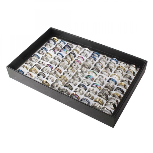 100pcs MIX Men Women Fashion Stainless Steel Rings Lot Wholesale Jewelry Gift US - Bild 5 von 9