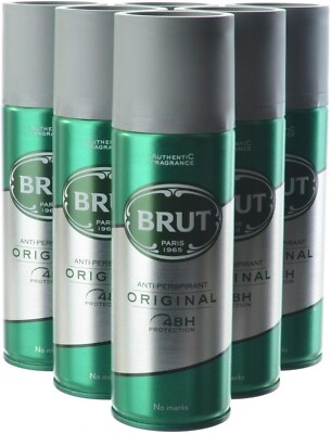 BRUT Original Anti-Perspirant Deodorant 200 ml/6.76 Oz-Free Shipping-PACK OF 6