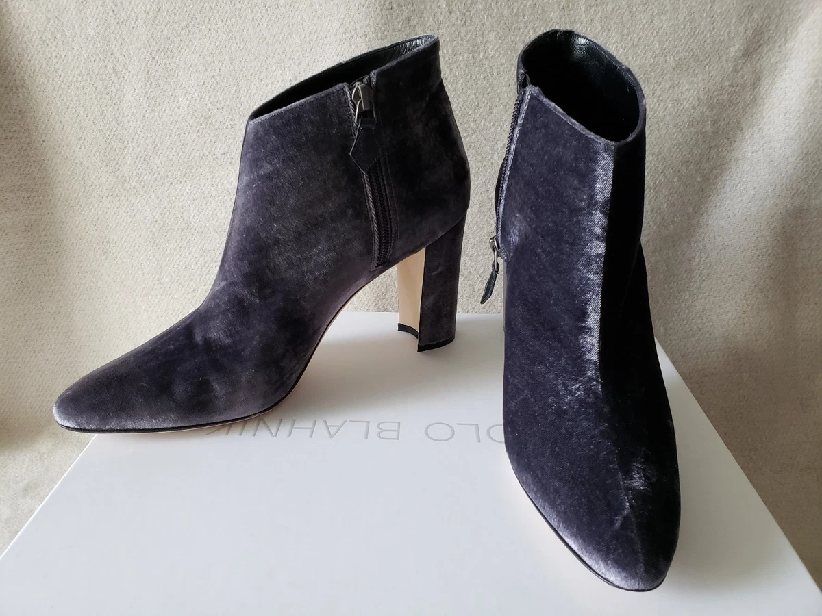 Gray hot sale velvet booties