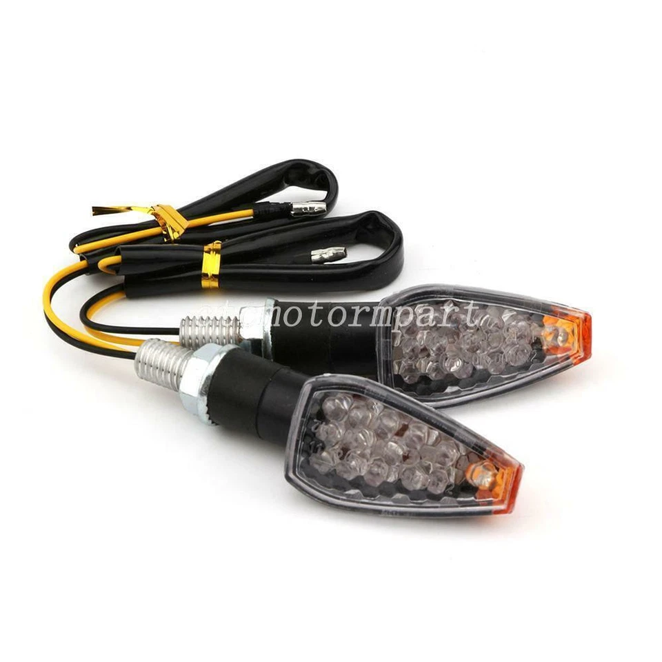 Mini señales de giro de bicicleta de plástico de 3,5" LED ámbar para Suzuki GS400 GS500E GS750 Foto 2 de 4