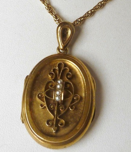 Antique 14K Gold Victorian Seed Pearl 