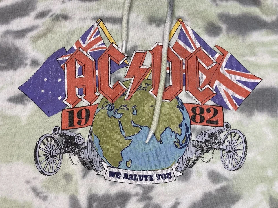 ACDC Gira Europea Gráfico Pullover Sudadera con Capucha Mujer Grande Multicolor Tie Dye Música Foto 2 de 4