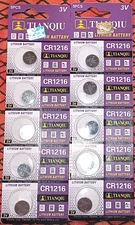 10 Pieces Lithium batteries/CR 1216  by Tianqiu 3 Volt..Expires 2028