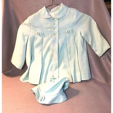 Child's Dress Coat with Bonnet by Kute Kiddie Pastel Green