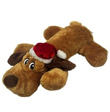 Christmas Puppy Dog Stuffed Plush in Santa Hat Holiday Floppy Brown Dan Dee