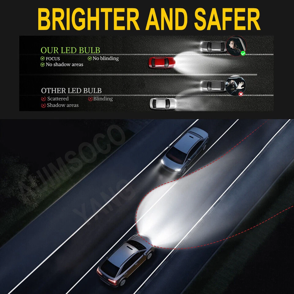 For Honda Civic 2016 2017 2018 2019 2020 LED Headlight High/Low 4x Bulbs Bright - Image 2 of 4