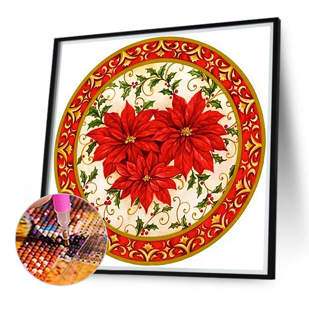 5D DIY Full Round Drill Diamond Painting Christmas Flowers Kit Home