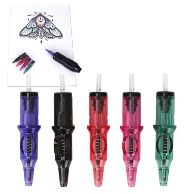 100pcs Ballpoint Tattoo Patrone Pen Für Anfänger Praxis 5 Farben Stippling