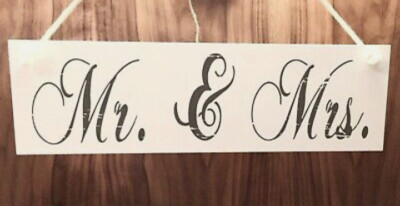 Heaven Sends  Mr & Mrs  White Wooden Plaque Wedding Decoration Gift