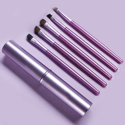 SET OF 2! Travel Portable Lightweight Mini Eye Makeup Brush Set: purple