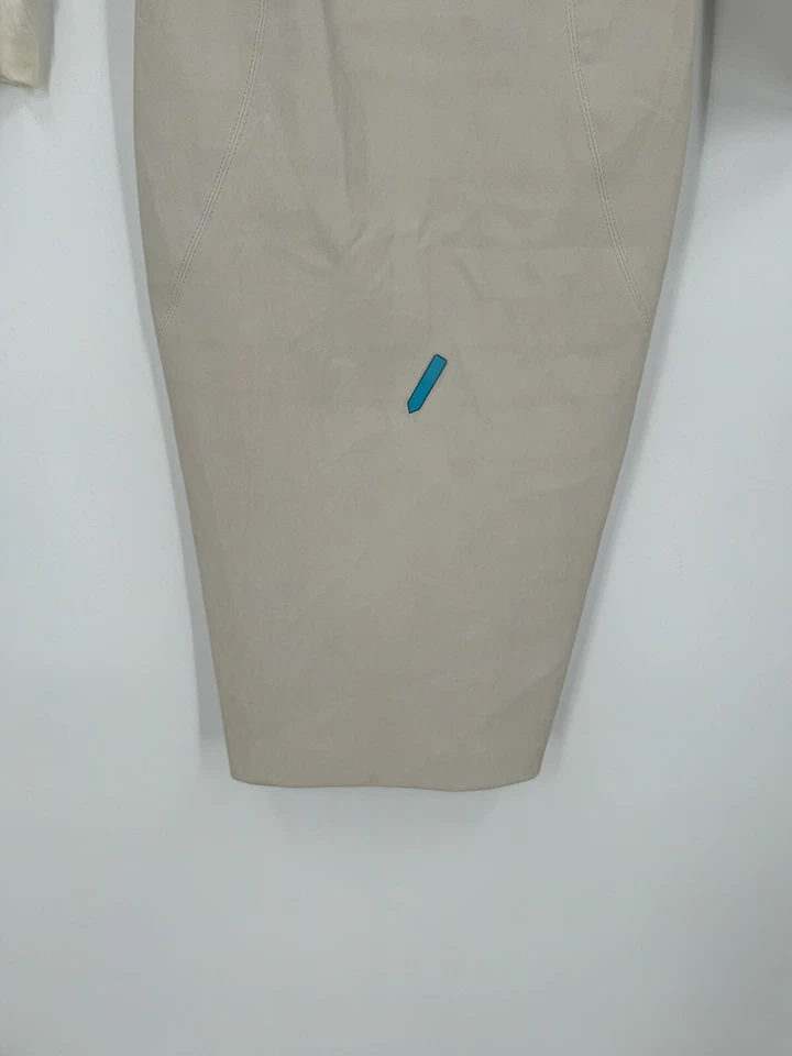 Vestido Vaina Haute Hippie Cuero Marfil Piel de Cordero Ponte Manga Larga Talla 0 Foto 4 de 4