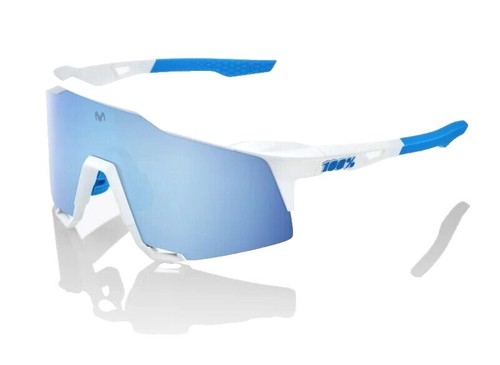 New 100% RACETRAP 3.0 Sunglasses | Matte White / HiPER Blue ML